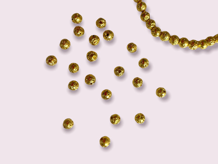 Lawa wulkaniczna / kula / 4mm / złoty / 88szt