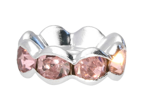 GlitteRing™ / przekładka / round / 10mm / kolor srebrny, Rose / otwór 2mm / 20szt