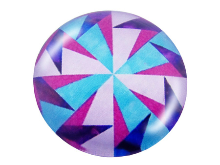 Kaboszon szklany z grafiką K25 PT1043 / fioletowo-niebieski / 25mm / 2szt