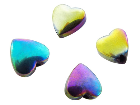 Hematyt, serce 6.5x3mm / kolor grafitowy, opalizujący / otwór 1.1mm / 8szt