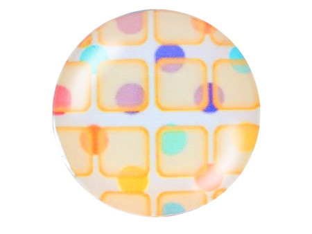 Kaboszon szklany z grafiką K12 PT1297 / multikolor / 12mm / 4szt