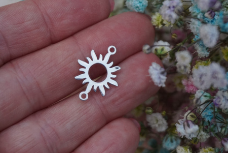 Słońce / łącznik / stal chirurgiczna / 14x19mm / srebrny / 1szt