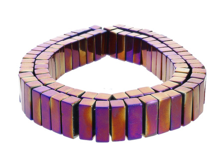 Hematyt, kamień naturalny / prostokąt z dwoma otworami / 4x8mm / Volcano / otwór 1mm / 90szt