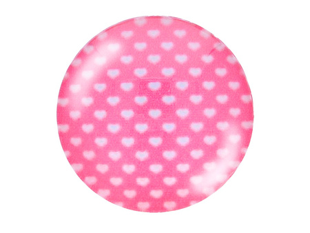 Kaboszon szklany z grafiką K20 PT1394 / różowy / 20mm / 2szt