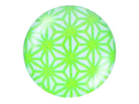 Kaboszon szklany z grafiką K14 PT1370 / zielono-biały / 14mm / 4szt