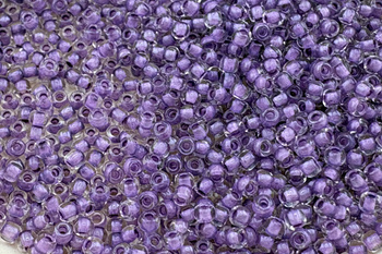 TOHO™ / Round / 11/0 / Inside-Color Crystal/Wisteria-Lined / 10g