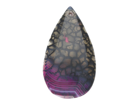 Agat / zawieszka / kropla / 61x35x7mm / czarno-fioletowy / 1szt