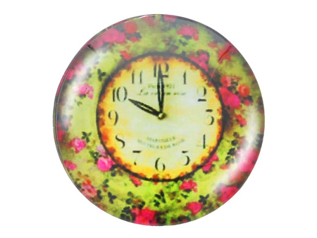 Kaboszon szklany z grafiką K12 PT1239 / zielono-różowy / 12mm / 4szt