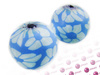 Koraliki fimo, niebiesko-białe / kula / 14mm / otwor 1,5mm / 4szt