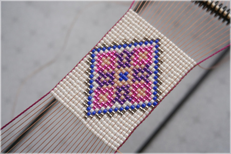 Krosno do koralików / beading loom / 29.5x6.8cm / stal chirurgiczna, drewno /1szt