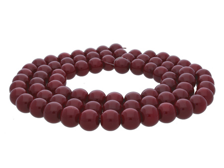 Milly™ / koraliki szklane / kula / 10mm / bordowy / otwór 1.5mm / 80szt