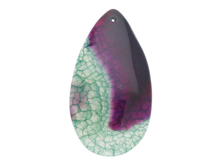 Agat / zawieszka / kropla / 62x33x6mm / fioletowo-zielony / 1szt
