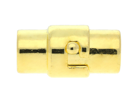 Zapięcie magnetyczne / miedziane / okrągłe z blokadą / 17x8x8mm / złoty / otwór 6mm / 1szt