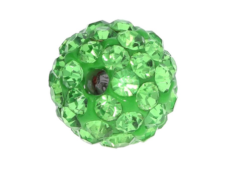 Discoteque™ / kula / 10mm / 56 cyrkonii / Peridot / 2szt