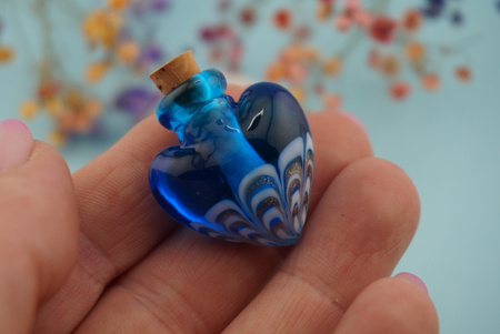 Fiolka / niebieski / szkło lampwork / 27x25mm / 1szt