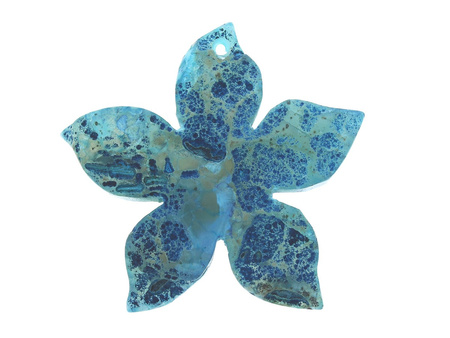 Agat / zawieszka / kwiat / 54x56x13mm / jasny niebieski / 1szt