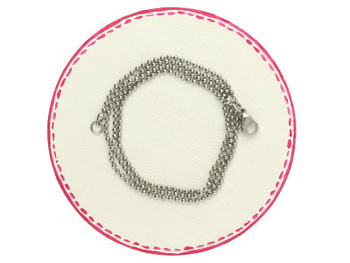 Łańcuszek kulkowy z karabińczykiem / stal nierdzewna / 1.5mm / srebrny / 45cm