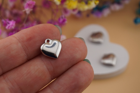 Serce / zawieszka ze stali chirurgicznej / 12.5x12mm / srebrny / 1szt