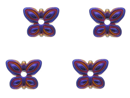 Hematyt, kamień naturalny / motyl / 3x4x2mm / Volcano / otwór 0.5mm / 12szt