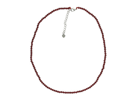 Baza naszyjnika / spinel / fasetowany / 3mm / zapięcie metal / bordowy / 38cm / 1szt