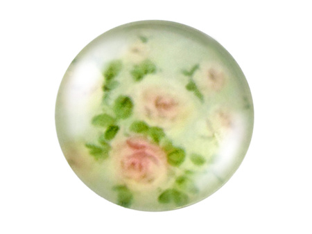 Kaboszony szklane z grafiką, K20 PT1080 / zielono-różowy / 20mm / 2szt