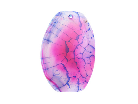 Agat / zawieszka / zaokrąglony prostokąt / 50x34x6mm / różowy / 1szt