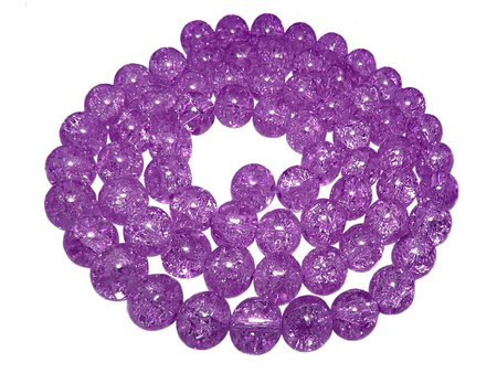 Koraliki szklane crackle / kula / ciemny fioletowy / 12mm / otwór 1,2mm / 1sznur / 70 koralików