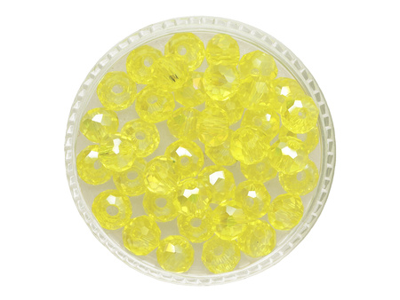 CrystaLove™ / kryształki szklane / rondelle / 5x6mm / żółty AB / 84szt