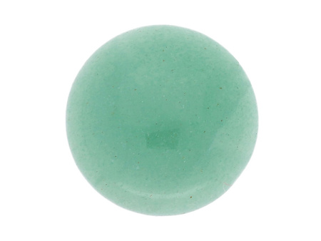 Awenturyn / kaboszon / okrągły / 14x14x5.5mm / mleczny zielony / 1szt
