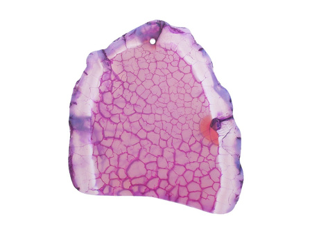 Agat / zawieszka / plaster nieregularny / 64x56x5mm / mleczny fioletowy / 1szt