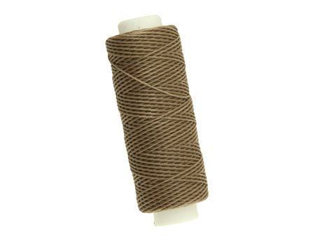 Sznurek do makramy woskowany / poliester / 0.45mm / beżowy / szpulka 40m