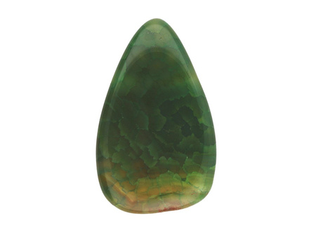 Agat / kropla płaska / 39x27x8mm / zielony / 1szt