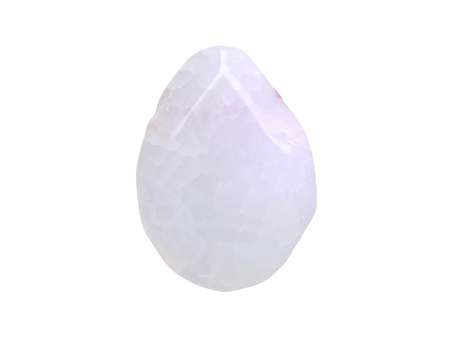 Agat / kropla nieregularna / fasetowana / 34x25x9mm / biały / 1szt