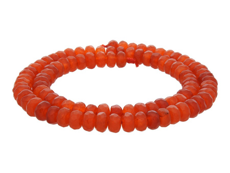 Agat / oponka fasetowana / 4x6mm / czerwony / 92szt