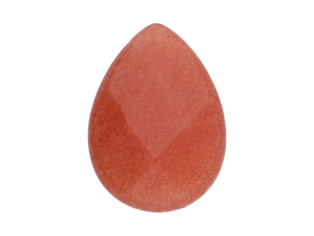 Jadeit / zawieszka / kropla płaska / fasetowana / 13x18x6mm / truskawkowy / 1szt