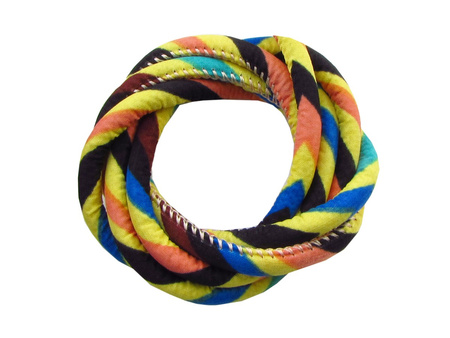 Rzemień Montezuma™ szyty z tkaniny 5x7mm / żółty / 1m