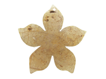 Agat / zawieszka / kwiat / 61x60x11mm / ciemny żółty / 1szt