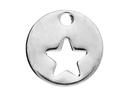 Gwiazdka / stal nierdzewna / zawieszka charms / 12x12x1mm / srebrny / 4szt