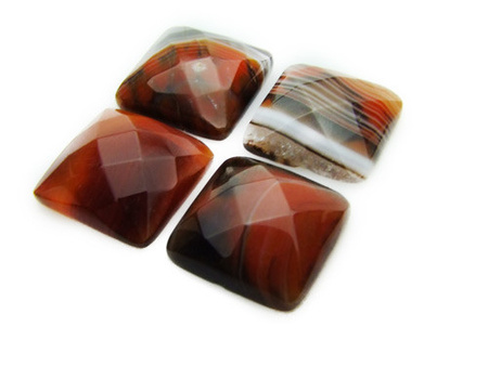 Kamień naturalny, kaboszon, sardonyks / szlifowany / kwadrat / 15x15x6mm / 1szt