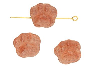 Kwarc truskawkowy / Łapa psa / przekładka / 16x15x10mm / otwór 0.7mm / 1szt