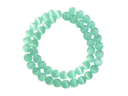 Kocie oko / opal / 6mm / miętowy / otwór 0.7mm / 65szt