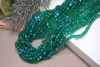 CrystaLove™ / kryształki szklane / rondelle / 3x4mm / Dark Cyan AB / 110szt