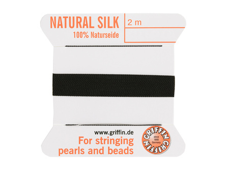 GRIFFIN™ / nić jedwabna z igłą / 0.50mm / black / 2m