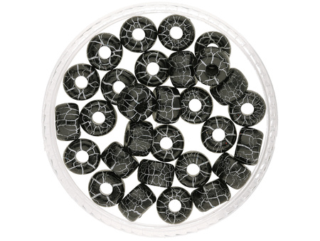 Matubo Seed Bead / 2/0 / Ionic Jet/White / 5g / ~22szt