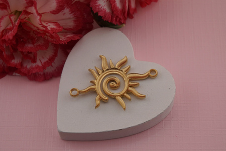 Słońce / łącznik / stal chirurgiczna / 35x25mm / złoty / 1szt