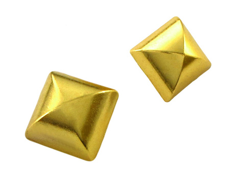 Ćwieki piramidki - nity, kolor złoty, 12mm, 5szt