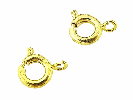 Federingi miedziane, okrągłe 6mm / kolor złoty / otwór 3.3mm / uchwyt 1.7mm / 8szt