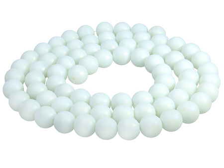 Koraliki satynowe / szklane / kula / 12mm / pastelowy biały / 70szt