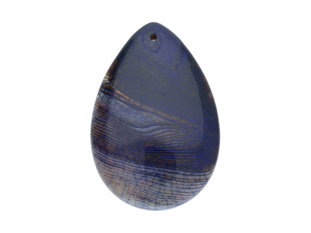 Agat / zawieszka / kropla / 52x35x7mm / granatowy / 1szt