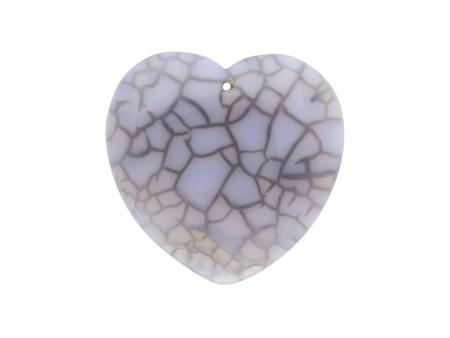 Agat / zawieszka / serce / 47x48x6mm / niebieski / 1szt